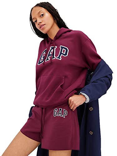 GAP womens Logo Hoodie Sweatshirt, Ruby Wine, Medium US