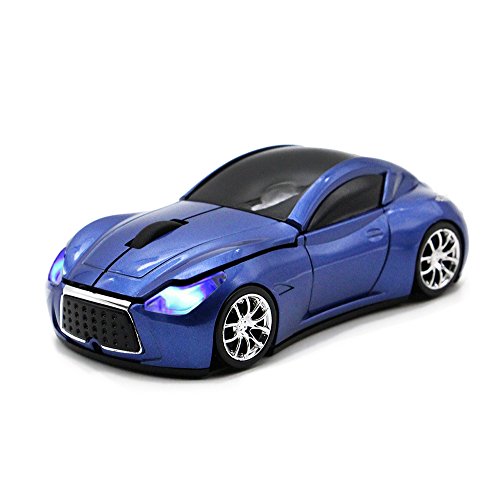 MGbeauty Sports Car Mouse Wireless Mouse Computer Mice Laptop Optical Gaming Mouse for PC MAC(Blue)