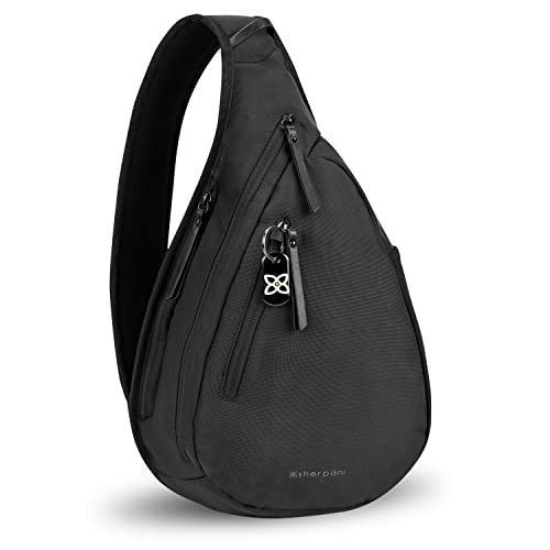 Sherpani Esprit, Anti Theft Sling Bag, Sling Backpack, Crossbody Backpack, Sling Bag for Women, Travel Bag, Fits 10 inch Tablet (Carbon)