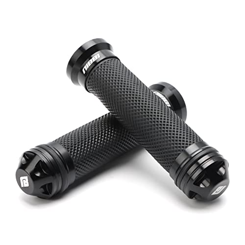 NIBBI Motorcycle Hand Grips, Racing CNC Aluminum & Soft Rubber Handlebar,7/8' Handle Grips for ATV GY6 Scooter