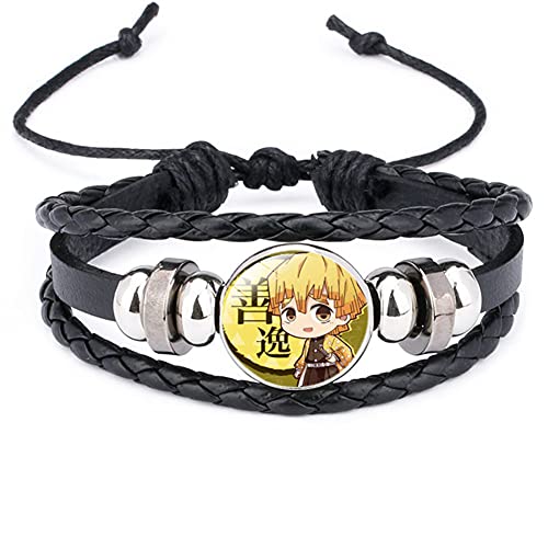 Anime Jewelry Tanjiro Kamado Wristband Braided Bracelet Cosplay kimetsu no Yaiba Gifts ( Zenitsu)