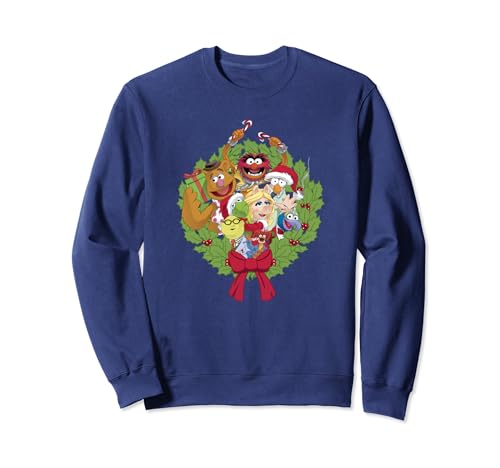 Disney The Muppets Christmas Muppet Group Wreath Sweatshirt