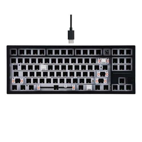 EPOMAKER x Feker Galaxy80 Gaming Keyboard Kit, Aluminum Alloy Wired Mechanical Keyboard, Gasket-Mounted Custom Barebones Kit, Hot Swappable, NKRO RGB Keyboard Kit for Win/Mac (Black, Kit)
