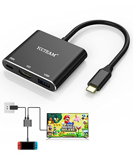 YCCTEAM Switch Dock for Nintendo Switch/OLED, USB C to HDMI TV for Nintendo Switch, Portable 4K Switch Adapter Docking Station for TV/Steam Deck/Samsung DeX/PC, and More