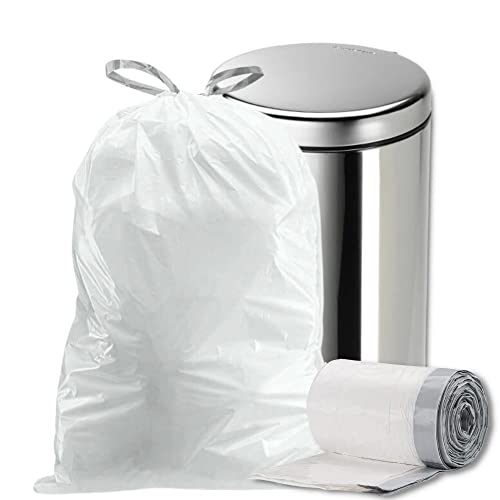 Plasticplace 8 Gallon Trash Bags â”‚ 0.7 Mil â”‚ White Drawstring Garbage Can Liners â”‚200 Count (Pack of 1)