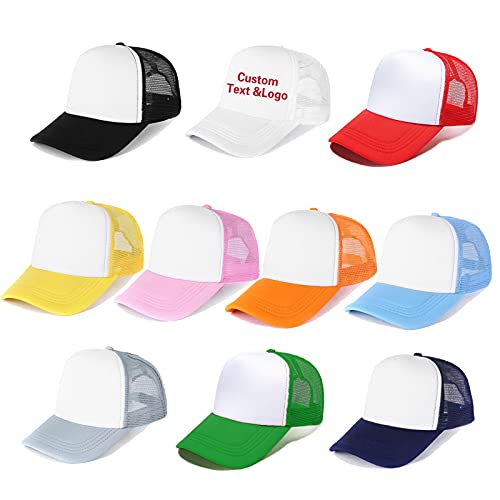 Ultrafun Unisex Sublimation Blank Mesh Baseball Cap Polyester Mesh Trucker Hat (Multicolor)