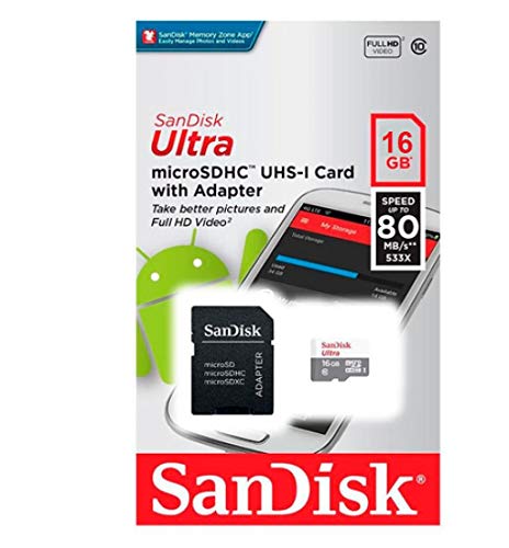 SanDisk Ultra Micro SDHC, 16GB Card