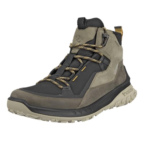 ECCO Men's Ultra Terrain Waterproof MID Hiking Boot, Tarmac/Black, 10-10.5