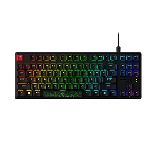 HyperX Alloy Origins Core PBT - TKL Mechanical Gaming Keyboard, PBT Keycaps, RGB lighting, Compact, Aluminum Body, Customizable with HyperX NGENUITY, Onboard Memory - HyperX Clicky Blue Switch