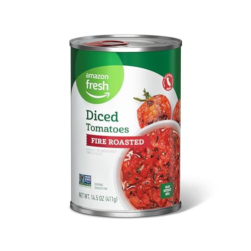 Amazon Fresh, Fire Roasted Diced Canned Tomatoes, 14.5 Oz (Previously Happy Belly, Packaging May Vary)