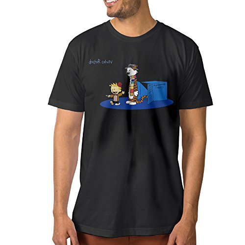 Walking Dead Calvin and Hobbes Doctor Tv Who Mens Short Sleeve T Shirts Black