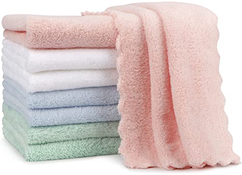 Orighty Burp Cloths, Super Soft & Highly Absorbent Coral Fleece, 20 x 10 Inch Gentle & Large Burp Rugs for Baby Sensitive Skin - Burping Cloths for Newborn Essential, 8 Pack