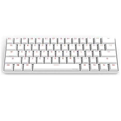 CORN Anne Pro 2 Mechanical Gaming Keyboard 60% True RGB Backlit - Wired/Wireless Bluetooth 5.0 PBT Type-c Up to 8 Hours Extended Battery Life, Full Keys Programmable (Gateron Brown, White)