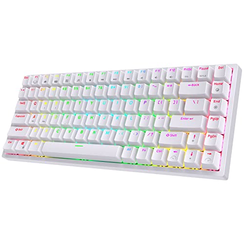 RK ROYAL KLUDGE RK84 Wireless RGB 75% Triple Mode BT5.0/2.4G/USB-C Hot Swappable Mechanical Keyboard, 84 Keys BT5.0 Gaming Keyboard w/High-Capacity Battery, Quiet Red Switch