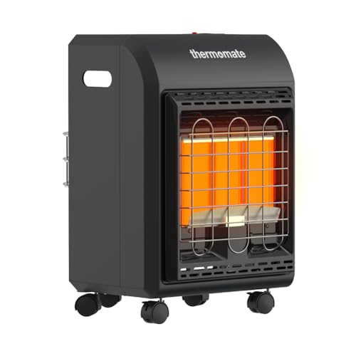 Propane Heater 18000 BTU, thermomate Small Propane Heater with ODS & Tip-over Protection, Outdoor Gas Heater with Gas Regulator & Hose for Patio, Garage, Camping, Shop, Heating Up to 450 Sq. Ft