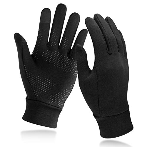 Unigear Running Gloves, Touch Screen Anti-Slip Lightweight Gloves Liners for Cycling Biking Sporting Driving for Men Women (Large)