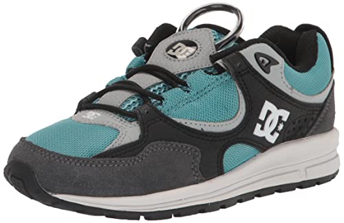 DC Men's Kalis Lite Runner Skate Shoe, Black/Grey/Blue, 10.5