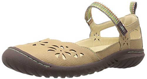 JBU by Jambu Women's Deep Sea-Encore Mary Jane Flat, Oatmeal, 8.5 M US