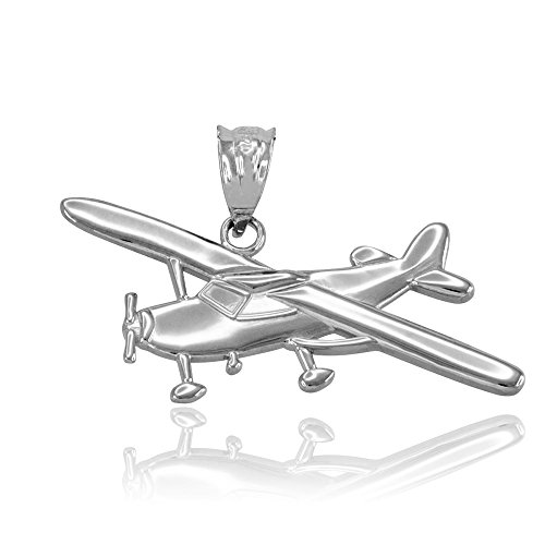 Polished 925 Sterling Silver Airplane Aircraft Charm Pendant
