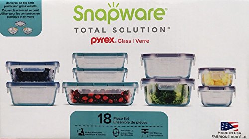 Snapware 18-piece Pyrex Glass Food Storage Set (Purple & Blue)