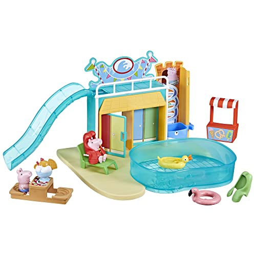 Peppa Pig Toys Peppa's Waterpark Playset, Peppa Pig Playset with 2 Peppa Pig Figures, Preschool Toys for 3 Year Old Girls and Boys and Up