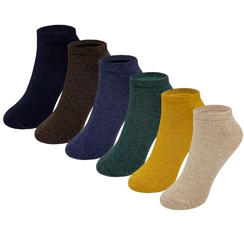MAGIARTE Womens Ankle Socks Soft Pure Cotton Low Cut Athletic Casual Mutil Color No Show Socks for Women 6-Pack (color#09)