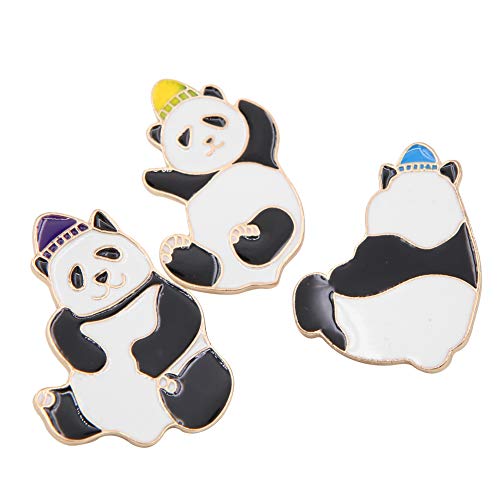 3 Pieces Cartoon Acrobatic Panda Enamel Brooch Pin,Unisex Pin Badge,Clothing Bags Backpacks Jackets Hat Decor