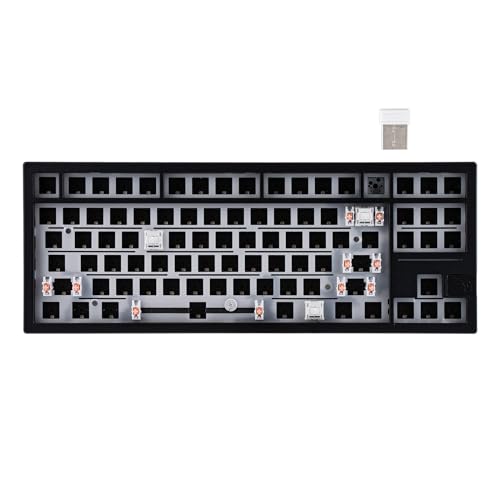 EPOMAKER x Feker Galaxy80 Gaming Keyboard Kit, CNC Aluminum Alloy Wireless Barebone Kit, BT5.0/2.4G/USB-C Gasket-Mounted Keyboard Kit, Hot Swappable, NKRO Creamy Keyboard Kit for Win/Mac (Black)