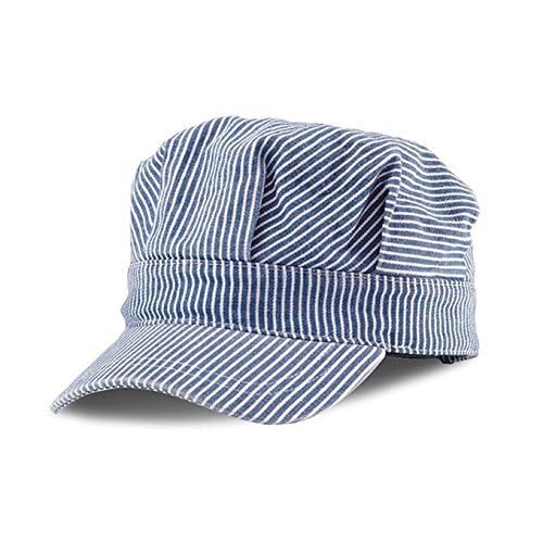 Classic Train Engineer Conductor's Adjustable Cap - Child to Adult (Adult (57CM)) - Blue Stripe