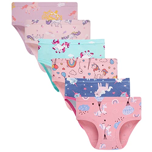 Baby Soft Cotton Underwear Little Girls'Briefs Toddler Training Undershirts (Pack of 6) 3-4t Pink