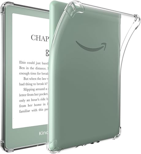 Clear Case for 6.8' Kindle Paperwhite 11th Generation 2021 and Signature Edition TPU Back Cover, Bumper Corners Slim Protective Case for 11th Gen Kindle Paperwhite- Transparent (Transparent)