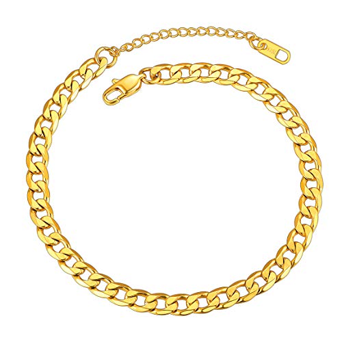 Ankle Bracelets for Women Anklet Gold Plated Mens Ankle Chain Summer Beach Foot Chain Cuban Link Anklets