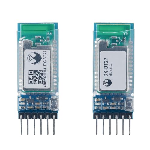 A Pair of DX-BT27-A Bluetooth Module Long Range Up to 420m BLE 5.1 Wireless Bluetooth TF Transceiver Module for Arduino Compatible with Android/iOS, Including Master and Slave