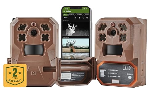 Moultrie Edge Cellular Trail Camera 2 Pack | Auto Connect - Nationwide Coverage | HD Video-Audio | Built in Memory | Cloud Storage | 80 ft Low Glow IR LED Flash