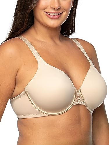 Vanity Fair Womens Full Figure Beauty Back Smoothing Bra, 4-way Stretch Fabric, Lightly Lined Cups Up To H Bra, Underwire - Beige, 38D US