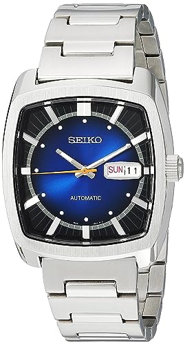 SEIKO Recraft Automatic Watch - Blue Dial, Stainless Steel, Day/Date Calendar, 50m Water Resistant, 41hr Power Reserve