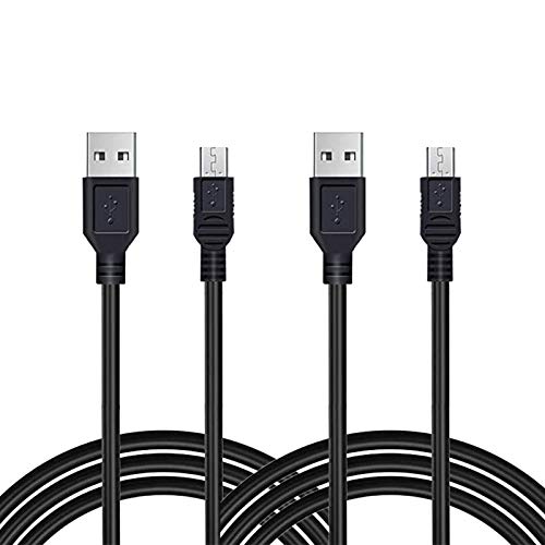 6.6Ft Charger Cable for PS3 Controller, 2Pack Long Mini USB Data Sync Transfer Charging Cord Compatible with Playstation 3, PS3 Slim, PS Move Controller