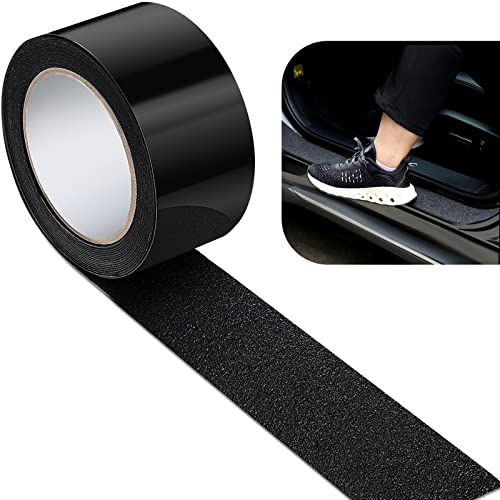 Automotive Door Entry Guard Reflective Sill Protector Car Scratch Protector Film Car Paint/ Door Edge Protector for Most Cars Accessories (Black,2 Inch Wide, 16.4 Feet)