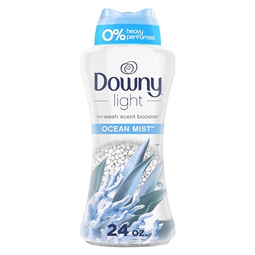 Downy Light Laundry Scent Booster Beads for Washer, Ocean Mist, 24 oz, with No Heavy Perfumes