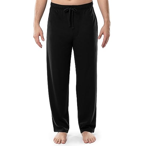 IZOD Men's Jersey Knit Sleep Pant, Black, Medium