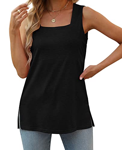 XIEERDUO Tank Top for Women Dressy Casual Flowy Loose Fit Summer Square Neck Cute Tee XL