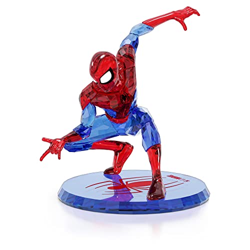 SWAROVSKI Marvel Spider-Man Figurine, Multiple Facets of Red and Blue Crystals, Part of The Marvel Characters Collection