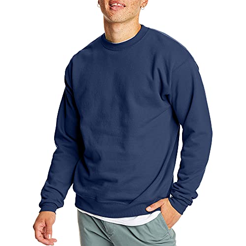 Hanes Men's EcoSmart Sweatshirt, Navy, Large