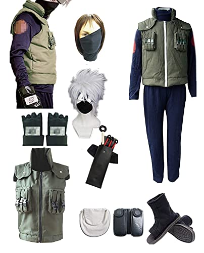 ZYHCOS Cosplay Costume Hatake Kakashi Halloween Full suit With Wig US Size (US SIZE Mens-Medium)