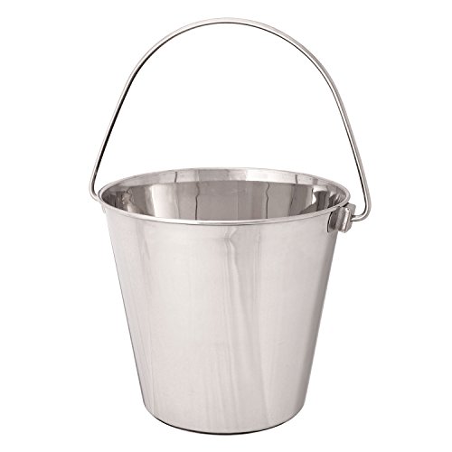 ProSelect Heavy Duty Stainless Steel Pails — Durable Pails for Kennels and Farms - 5', 1-Quart