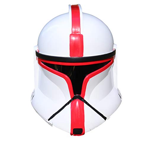 nezababy SW Mando Clone Troopers Helmet Full Head Mask Halloween Cosplay Injection Molded Model Collectible (Red Clone Troopers)