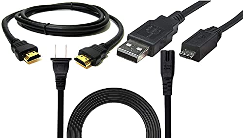 BRENDEZ Replacement Set of Cables,- HDMI Cable with Ethernet Male to Male + USB Cable + Power Cord Compatible with Sony Playstation 4 Pro and Playstation 4 PS4 Gaming Console. (15-FEET)