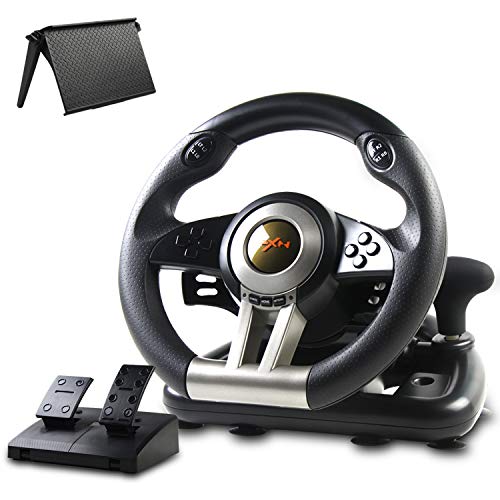PC Racing Wheels PXN-V3II 180°Competition Gaming wheel with Pedals and Shifter,Steering Wheel Universal USB Car Sim for PS4, PS3, Xbox One, Xbox Series X|S Nintendo Switch-Black
