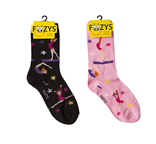 Foozys Women’s Crew Socks | Gymnastics Cool Sports Novelty Socks | 2 Pair