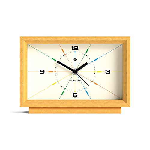 NEWGATE Hollywood Hills Mantel Clock Light Oak - No-Tick Silent Sweep Movement - Wooden Mantelpiece Clock - Shelf Clock - Clocks for Living Room - Office Clock - Desk Clock - Light Oak